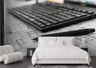 sketch of a keyboard design. Wall mural