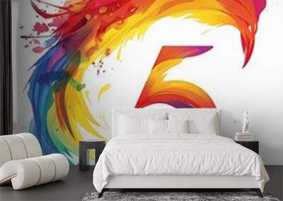 Splash logo in multiple colors on a white background. Wall mural