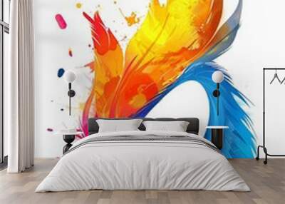 Splash logo in multiple colors on a white background. Wall mural