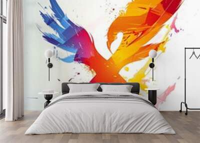 Splash logo in multiple colors on a white background. Wall mural