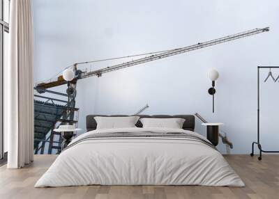 Construction crane working tower building Wall mural