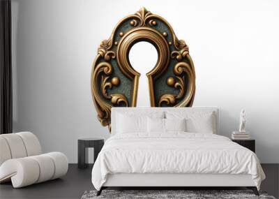  decorative antique keyhole  isolated on transparent or white background Wall mural