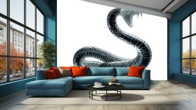  Snake sculpture isolated on transparent or white background Wall mural