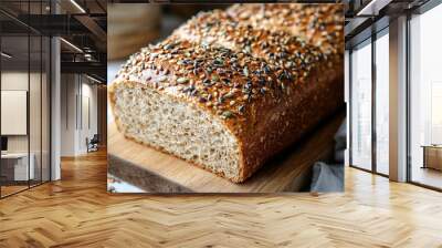 Close up photo of a wholemeal bread, homemade
 Wall mural