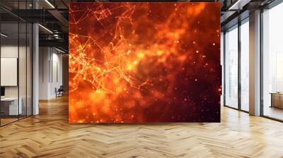 Futuristic yellow and orange Technology Background or Banner Wall mural