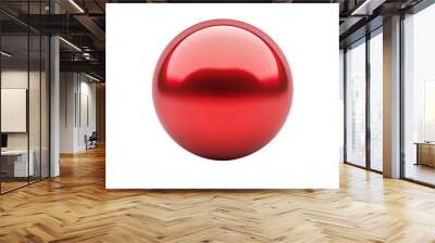 metal red ball isolated on transparent or white background Wall mural