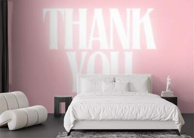 Pink and white Thank you for your order card design.Thanks card for online business. Wall mural