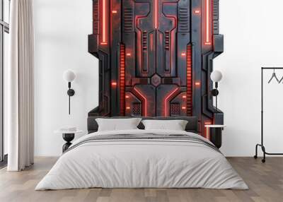 Sci-fi futuristic door isolated on transparent or white background  Wall mural