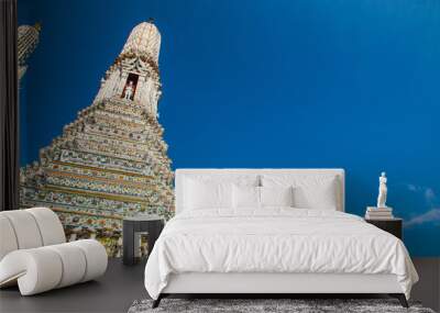 Wat arun, the famous landmark near Chao Phraya river in Bangkok, Thailand Wall mural