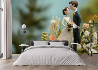 bride and groom wedding couple love Wall mural