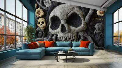 necromancy skull occult witchcraft grim dark fantasy Wall mural