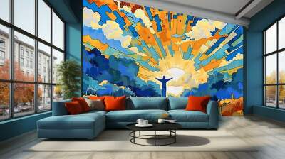 summer landscape spiritual devotion faith prayer Christianity  Wall mural