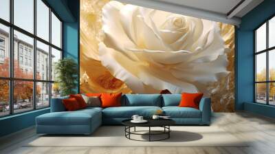 white rose soft romance background - by generative ai Wall mural