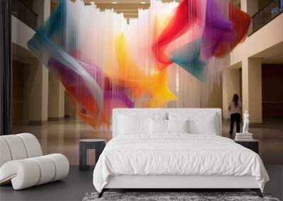 Abstract art installation, colorful Wall mural