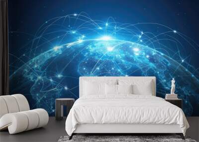 global connections background for social media banner Wall mural