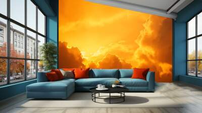 Evening sunset through the clouds background genarative ai Wall mural