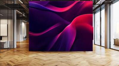 Purple and pink wave abstract background wallpaper generative ai Wall mural