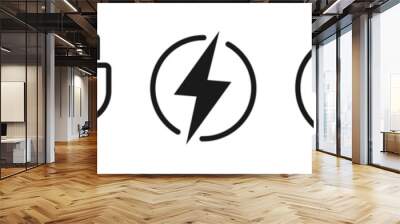 Charging icon set. Electric plug logo. Vector illustration. Wall mural