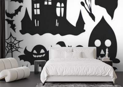 halloween clip art set Wall mural