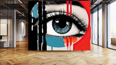 illustration of a eye collage abstract Wall mural