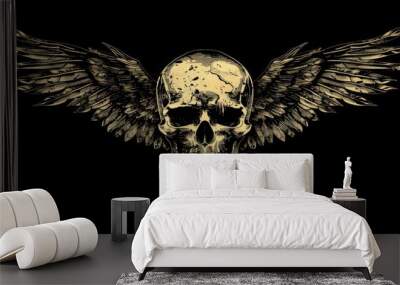 skull with wings wallpaper Wall mural