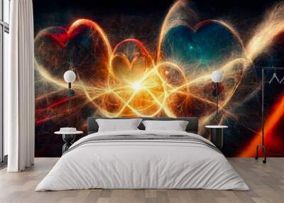 Abstract energy of love and quantum connections Wall mural