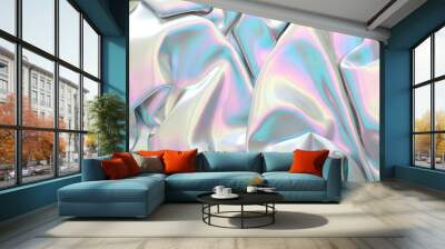 Abstract digital fabric. Sci-fi background.  Holographic foil. Illustration Wall mural