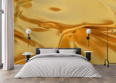 abstract gold liquid. Golden wave background. Gold background. Gold texture. Lava, nougat, caramel, amber, honey, oil. Wall mural