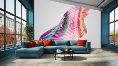 Abstract neon background. Neon cables. 3d rendering Wall mural