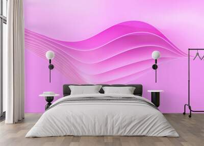 abstract pink fashion background. curvy layers wallpaper. 3d rendering Wall mural