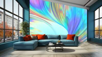 holographic abstract background. Holographic neon foil trend background Wall mural