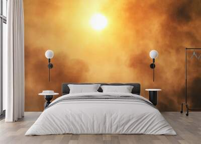 Blurred sky cloud air pollution for background, atmosphere pollution, sunset background Wall mural