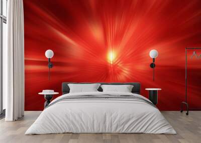 Red light Zoom effect background, Colorful radial gradient effect concept digital lighting power technology, LED Lighting effects zoom movement abstract, Night Lighting Festival red dark Background Wall mural