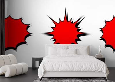 sale sticker red star shape, selling tag icon, tag price, label star simple for note text Wall mural