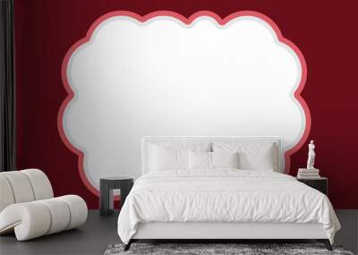 speech bubble frame cloud shape, balloon talk, dialogue chat sticker, speech bubble frame for background Wall mural