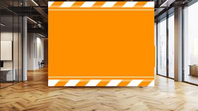 warning sign orange white stripe frame template background copy space, banner frame striped awning orange, stripe frame for advertising promotion special sale discount on media online beauty products Wall mural