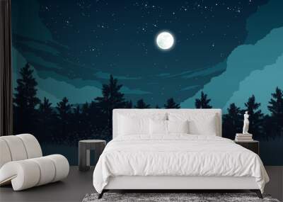 forest landscape illustration Wall mural