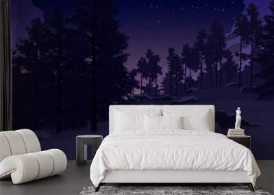 forest landscape illustration Wall mural