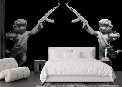 cupid angel for valentines day with  gun 3D render Wall mural