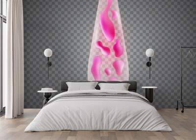 3d realistic lava lamp isolated on transparent background. Vector illustration. Wall mural