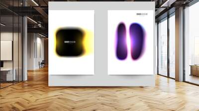 Modern trendy background cover posters, banners, flyers, placards. Set of abstract minimal template design for branding, advertising in colorful blur style. Vector illustration. EPS 10. Wall mural