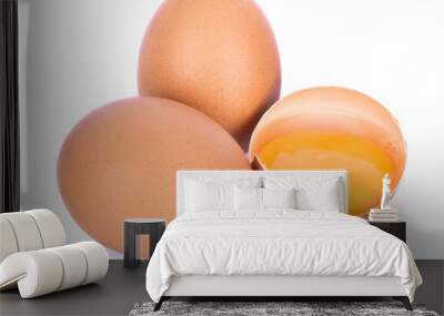 eggs isolated on white background Wall mural