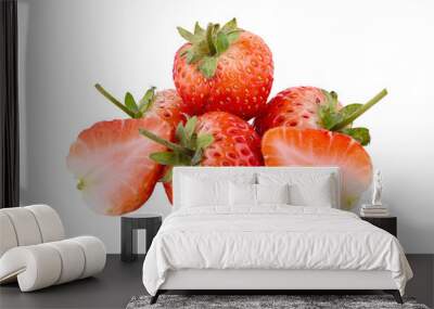 fresh strawberry isolated on transparent png Wall mural