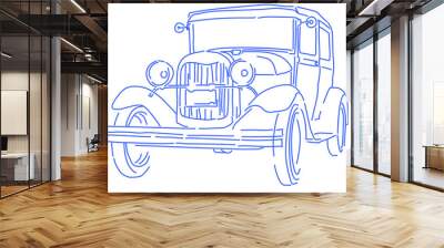 classic car line art vector illustration Wall mural