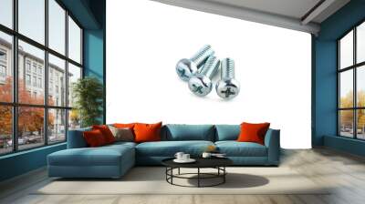 iron screw on white background Wall mural