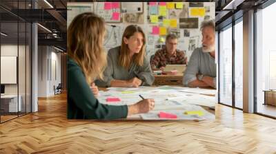 Group of business people working together in office. Selective focus. Wall mural