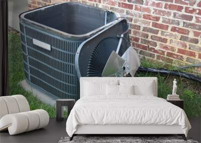 air conditioner maintenance on condenser coil Wall mural