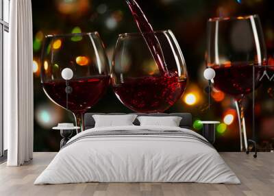 Beautiful splash of red wine in Wall mural