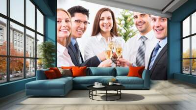 Business partners toast champagne company event celebration Wall mural