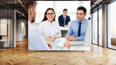 Business people having a meeting Wall mural